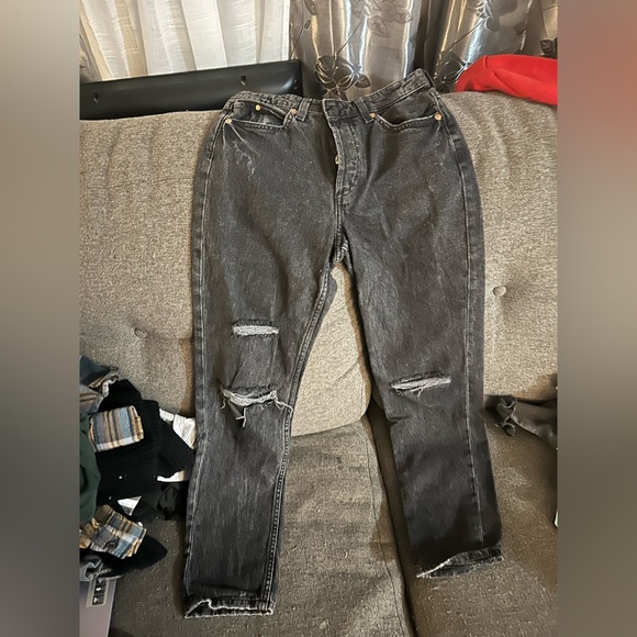 Distressed Demin Black  Jeans for Women - Picture 1 of 3